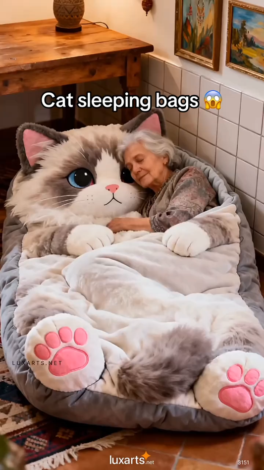 🔥Hot Sale 49% off🌟 Fluffy sleeping bag– Soft, Warm & Purrfectly Cozy😴💤