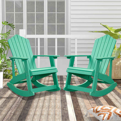 Ovios  Rocking Adirondack Chair 2-Piece Waterproof Plastic Frame