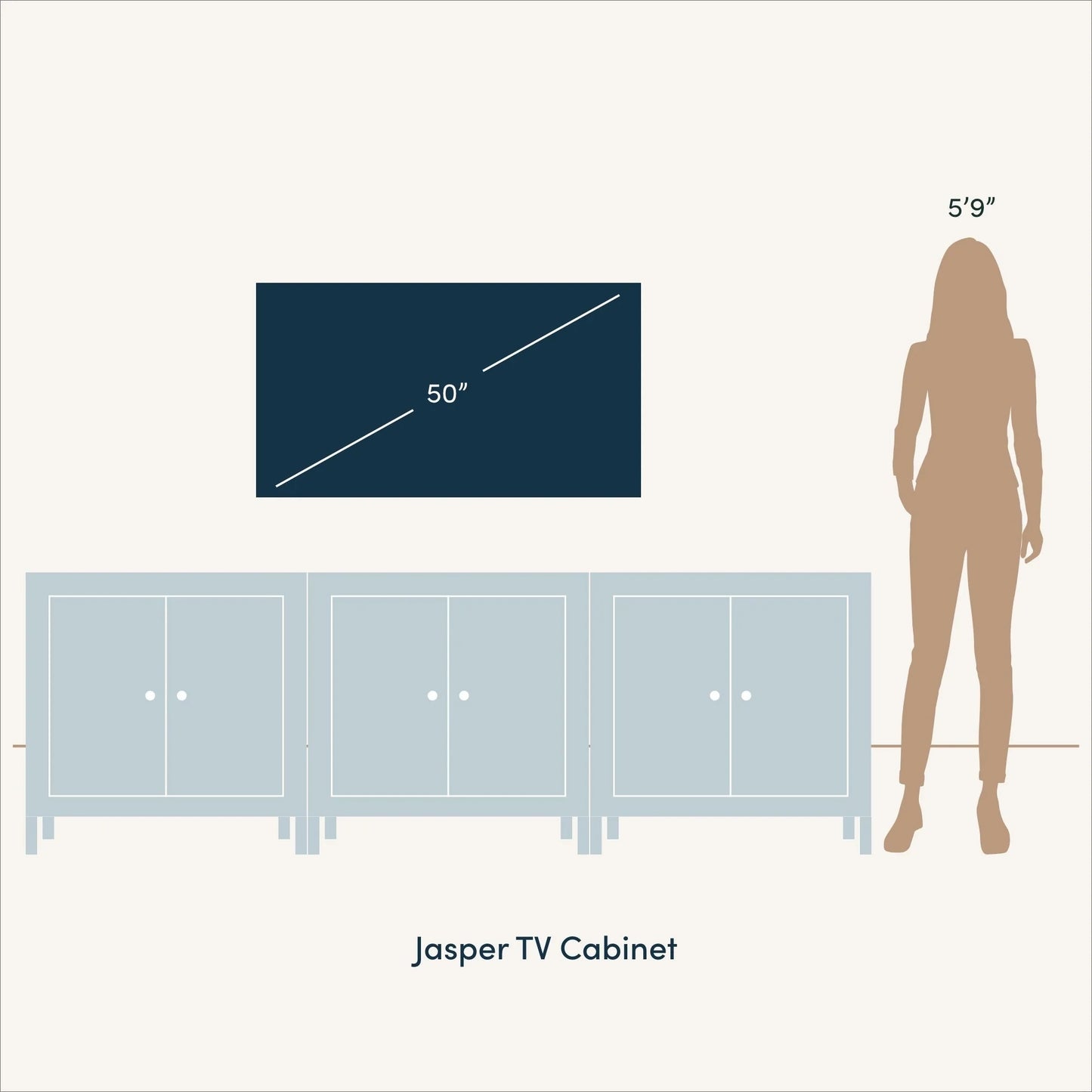Jasper Modern Sideboard, Kitchen Storage Cabinet with Fluted Doors