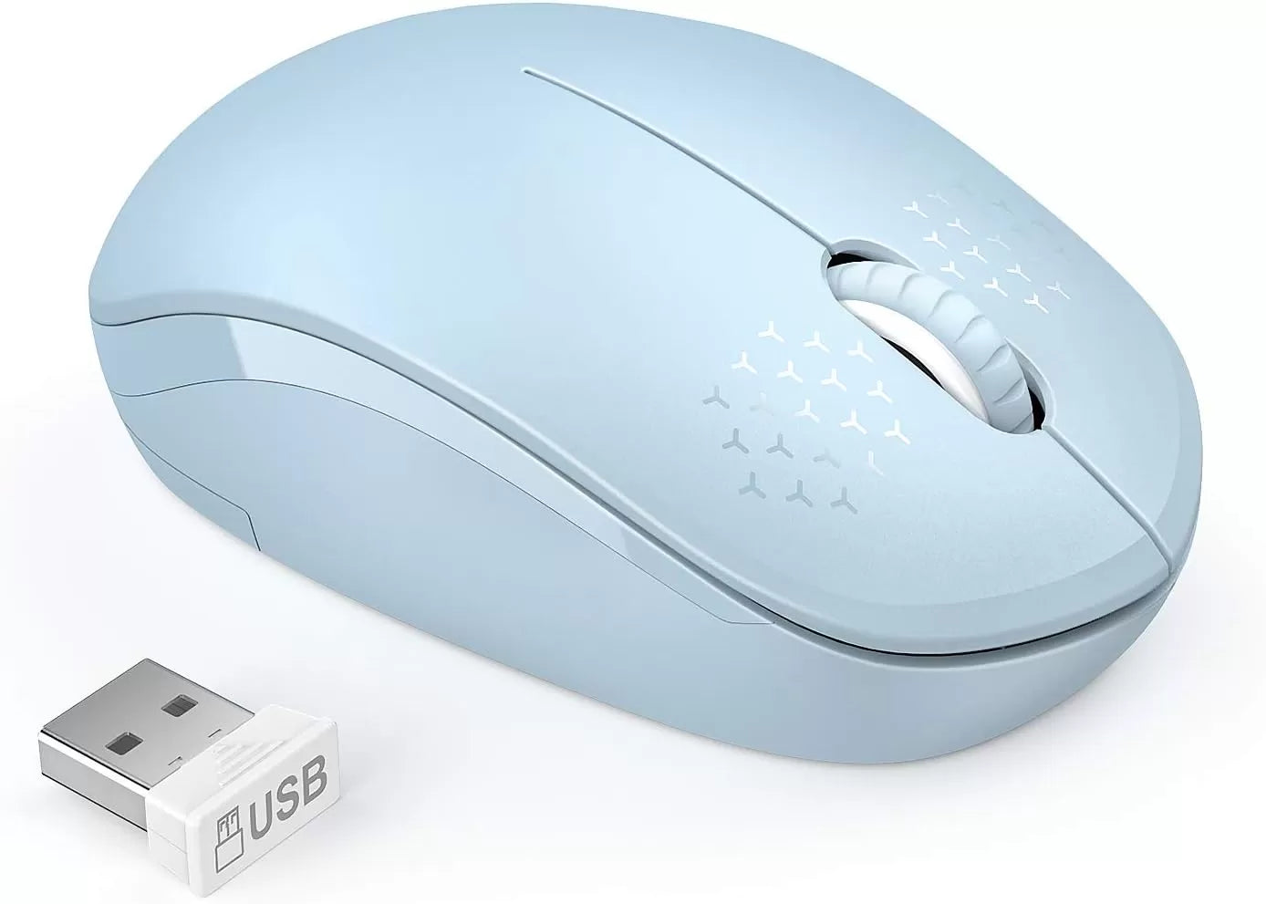 seenda Wireless Mouse, 2.4G Noiseless Mouse with USB Receiver - Portable Computer Mice for PC, Tablet, Laptop with Windows System - Mint Green