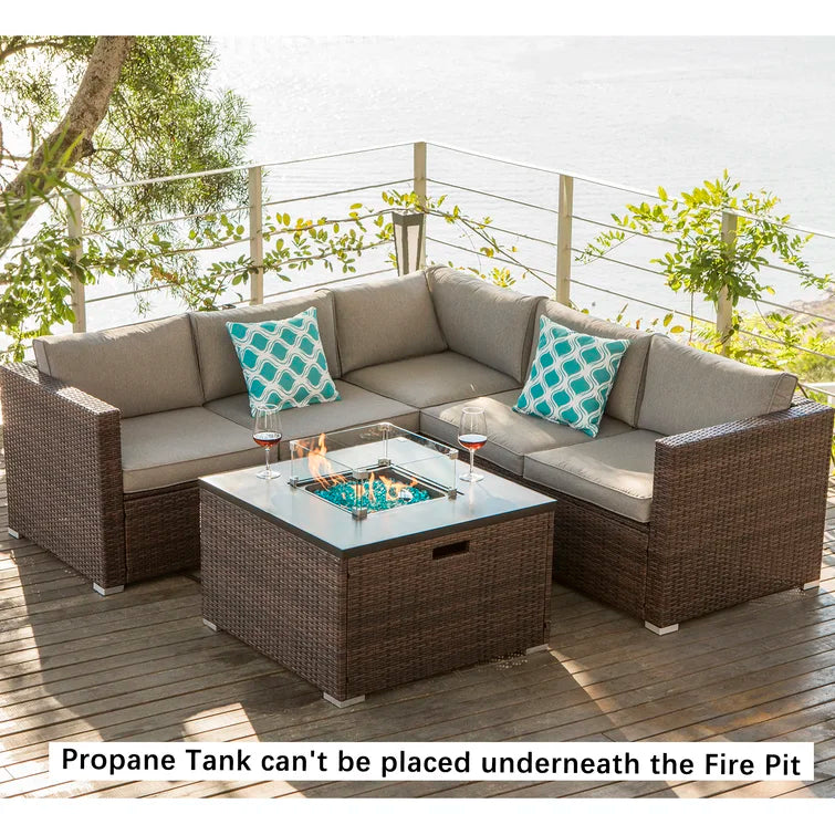 Sabine 5 - Person Outdoor Seating Group with Cushions