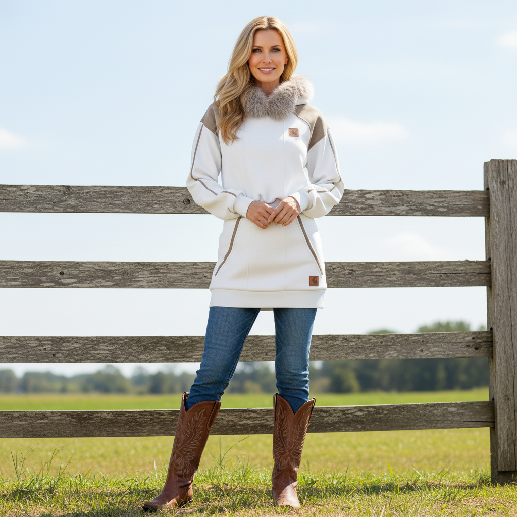 🔥𝗖𝗹𝗲𝗮𝗿𝗮𝗻𝗰𝗲 𝗦𝗮𝗹𝗲🌟Winter Fashion White Hooded Jacket With Fur Trim And Matching Skirt Set