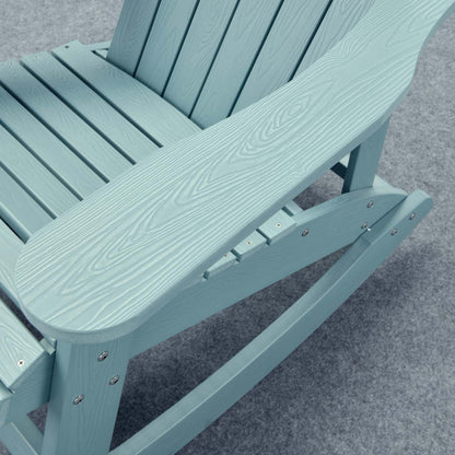 Ovios  Rocking Adirondack Chair 2-Piece Waterproof Plastic Frame