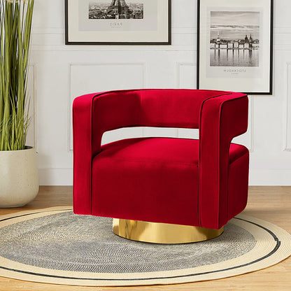 Agata Velvet Swivel Barrel Armchair