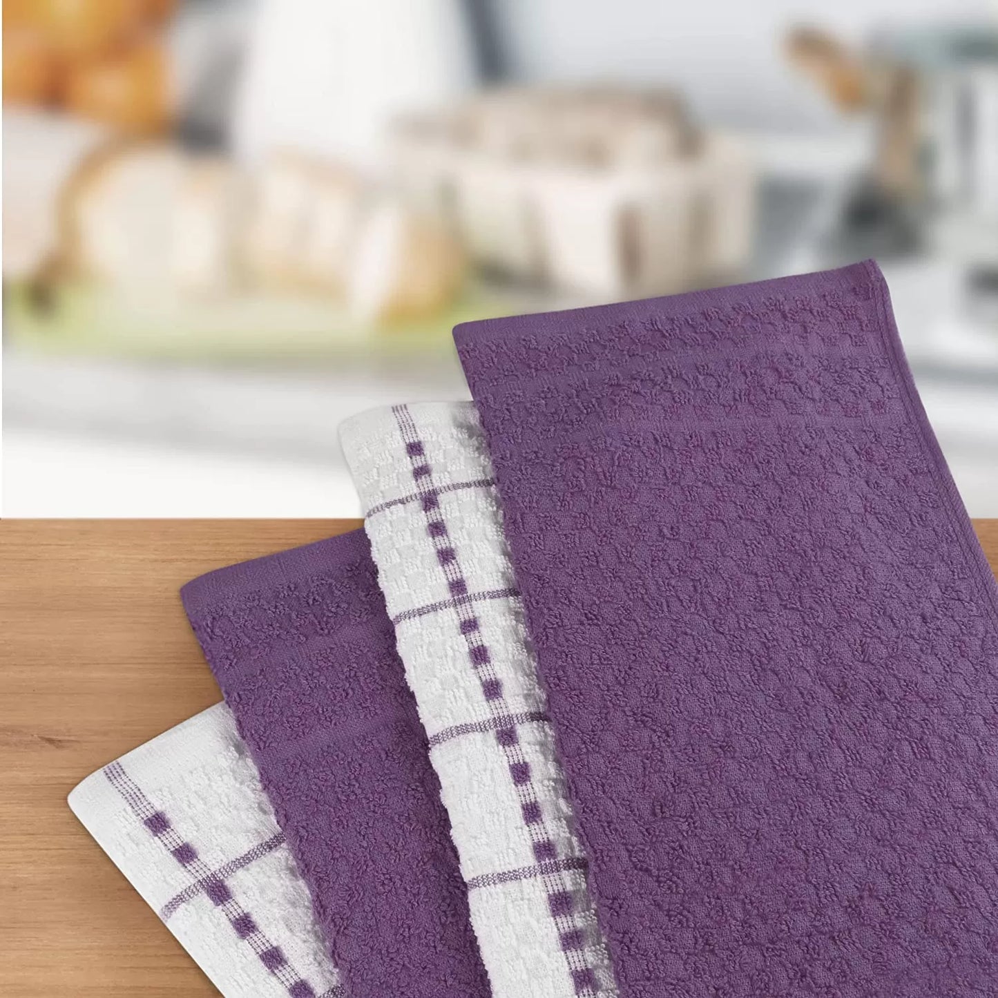 Kitchen Towels 12 Pack, 15 x 25 Inches, 100% Ring Spun Cotton Super Soft and Absorbent Linen Dish Towels, Tea Towels and Bar Towels Set (Black)
