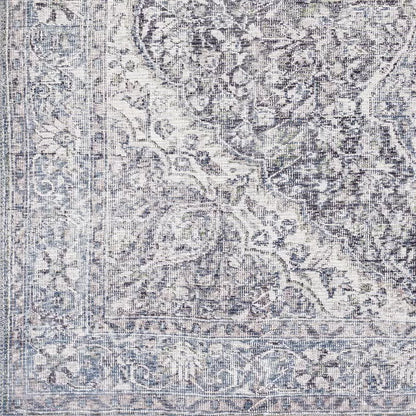 Bria Machine Washable Oriental Dusty Sage/Olive Area Rug