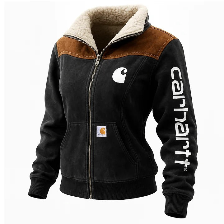 🔥𝗖𝗹𝗲𝗮𝗿𝗮𝗻𝗰𝗲 𝗦𝗮𝗹𝗲🌟Winter-Ready Faux Fur Lined Jacket With Bold Logo Design