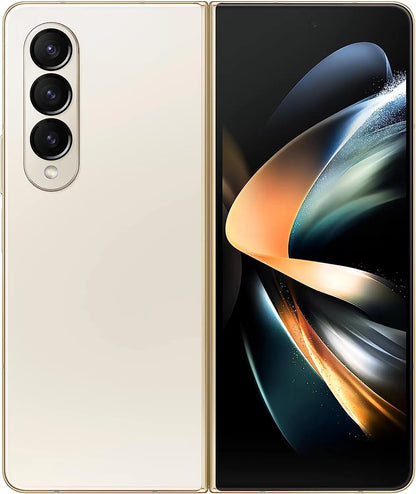 Galaxy Z Fold 4 Cell Phone, Factory Unlocked Android Smartphone, 256GB, Flex Mode, Hands Free Video, Multi Window View, Foldable Display, S Pen Compatible, US Version, 2022, Beige