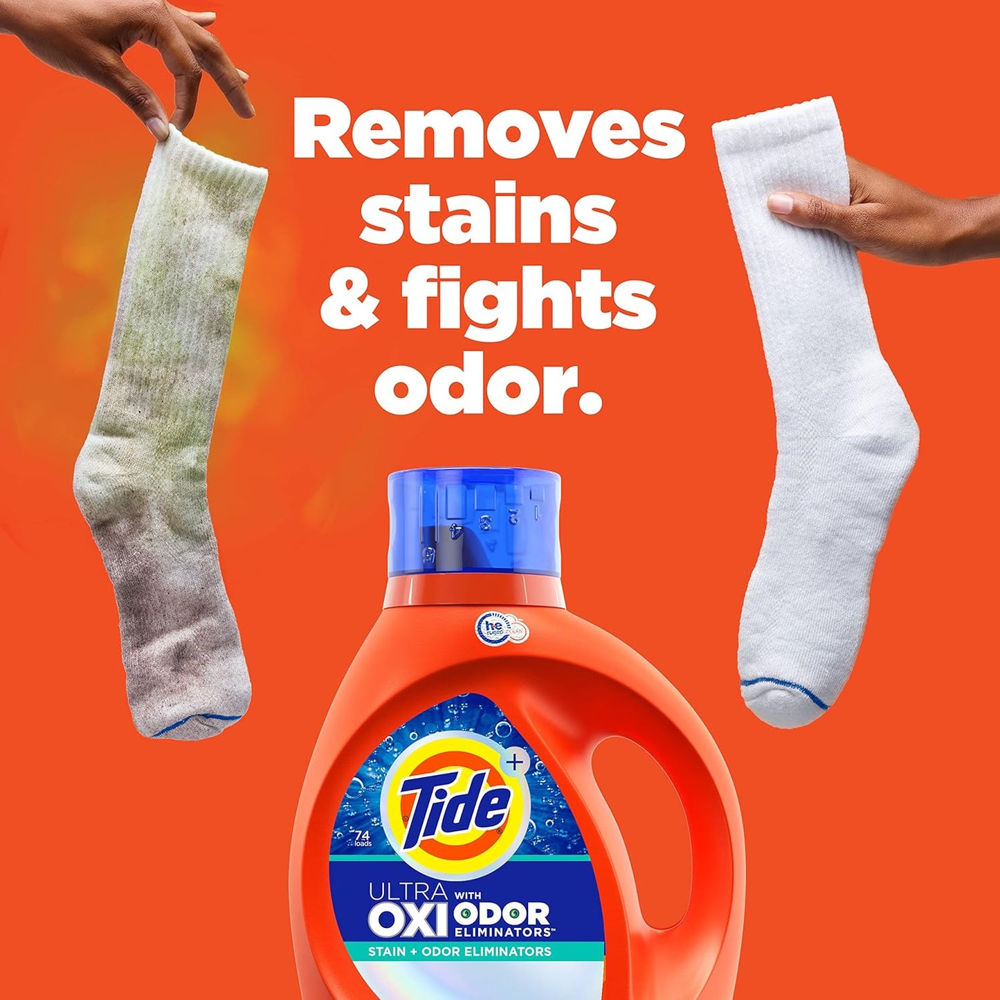 Tide Ultra OXI with Odor Eliminators Liquid Laundry Detergent, 115 oz, For Visible and Invisible Dirt