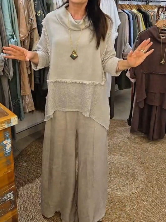 🔥Summer Arrivals🌟Casual Linen And Cotton Top And Pants Two-piece Set