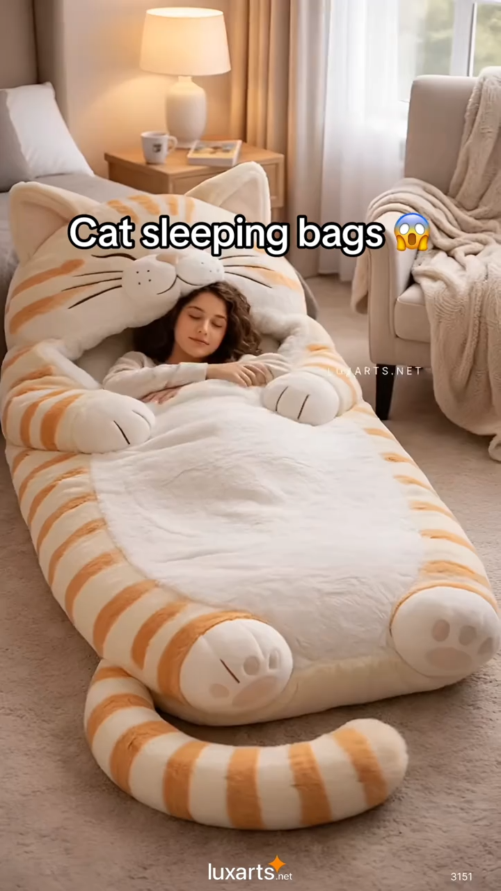 🔥Hot Sale 49% off🌟 Fluffy sleeping bag– Soft, Warm & Purrfectly Cozy😴💤