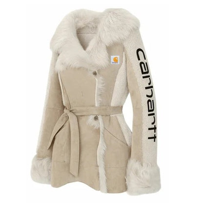 🔥𝗖𝗹𝗲𝗮𝗿𝗮𝗻𝗰𝗲 𝗦𝗮𝗹𝗲🌟Winter Chic Faux Fur Trimmed Jacket with Scarf Detail