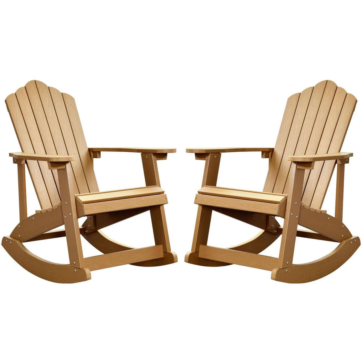 Ovios  Rocking Adirondack Chair 2-Piece Waterproof Plastic Frame