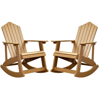 Ovios  Rocking Adirondack Chair 2-Piece Waterproof Plastic Frame