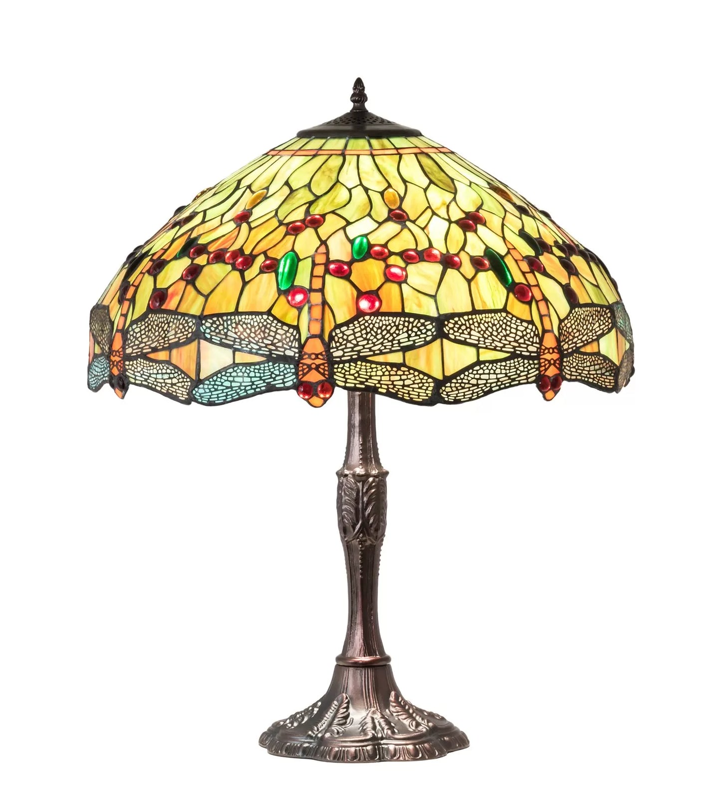 Tiffany Hanginghead Dragonfly 26'' Mahogany Bronze Table Lamp