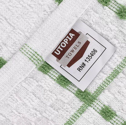 Kitchen Towels 12 Pack, 15 x 25 Inches, 100% Ring Spun Cotton Super Soft and Absorbent Linen Dish Towels, Tea Towels and Bar Towels Set (Black)