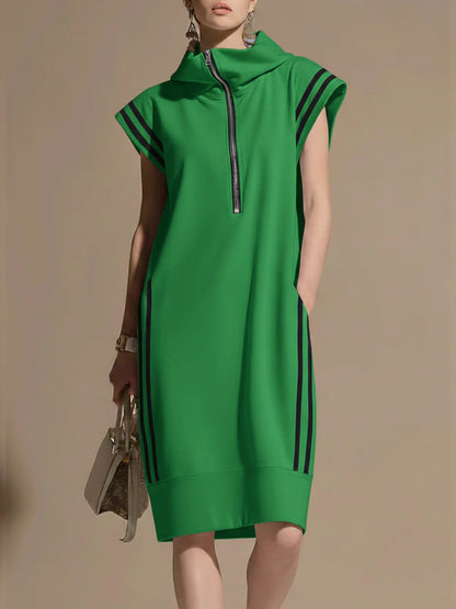 🔥Summer Arrivals🌟Women's Casual Patchwork Striped Hooded Dress