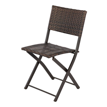 Hampton Wicker Patio Folding Chair, Brown