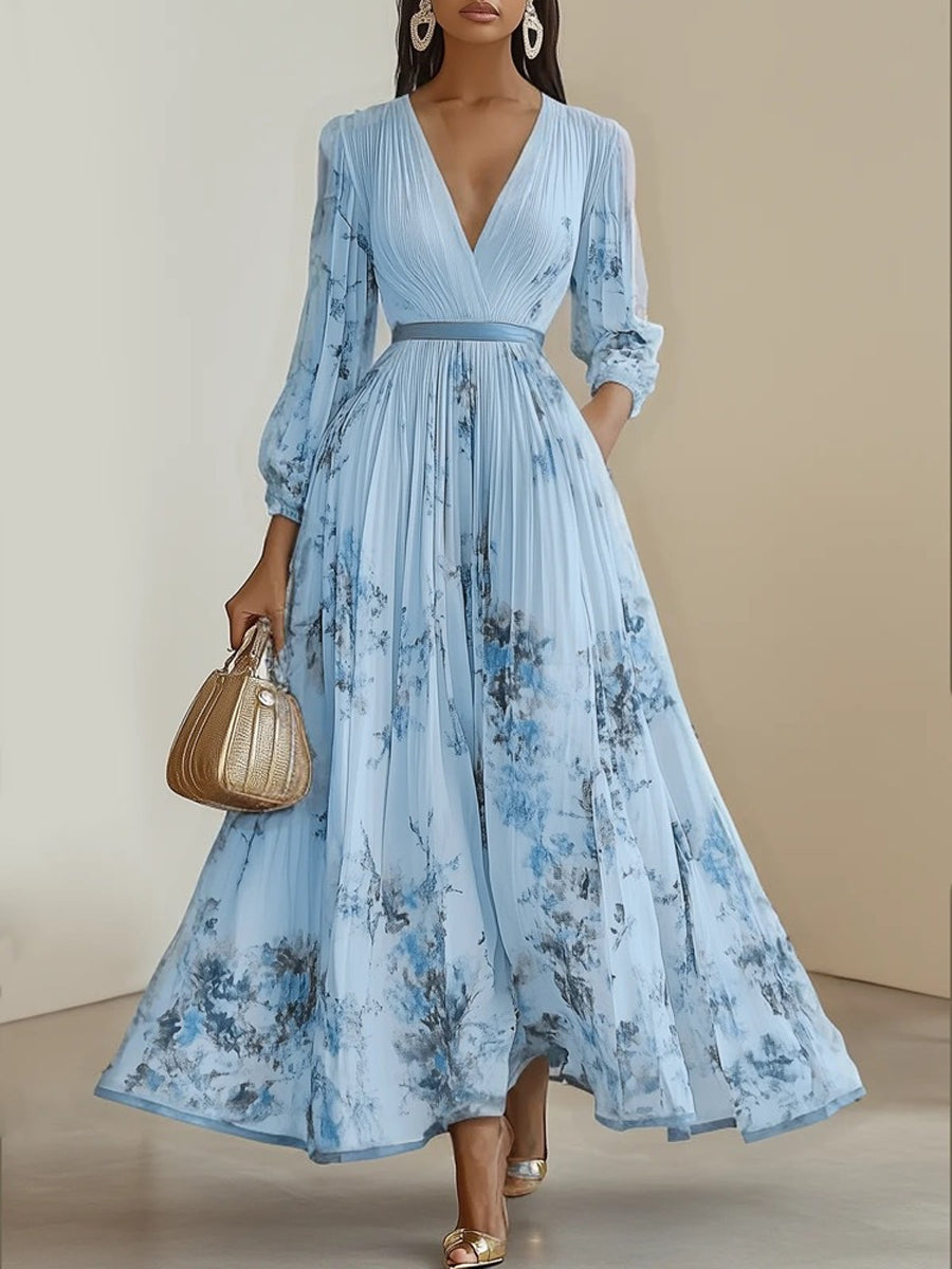 🔥Summer Arrivals🌟Women's Floral Art Print Maxi Dress