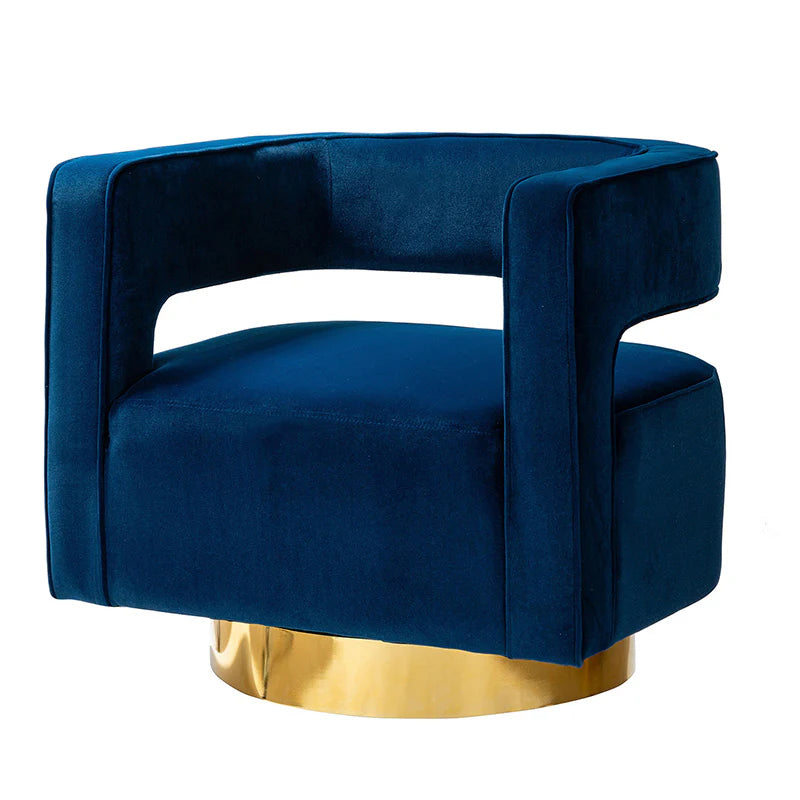 Agata Velvet Swivel Barrel Armchair
