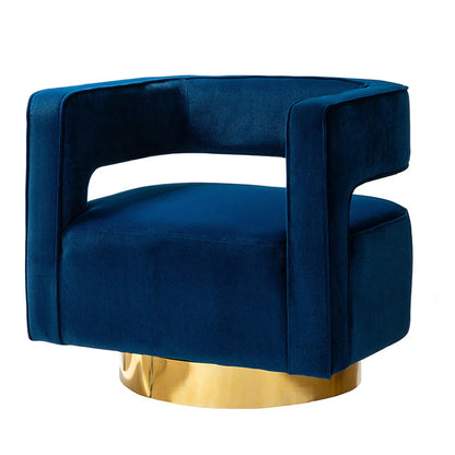 Agata Velvet Swivel Barrel Armchair