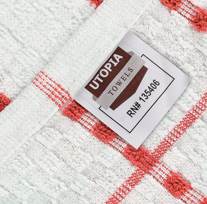 Kitchen Towels 12 Pack, 15 x 25 Inches, 100% Ring Spun Cotton Super Soft and Absorbent Linen Dish Towels, Tea Towels and Bar Towels Set (Black)