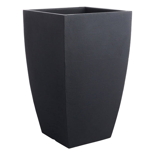 Japi All-Weather Black Lead Modern Square Outdoor Planter, Large