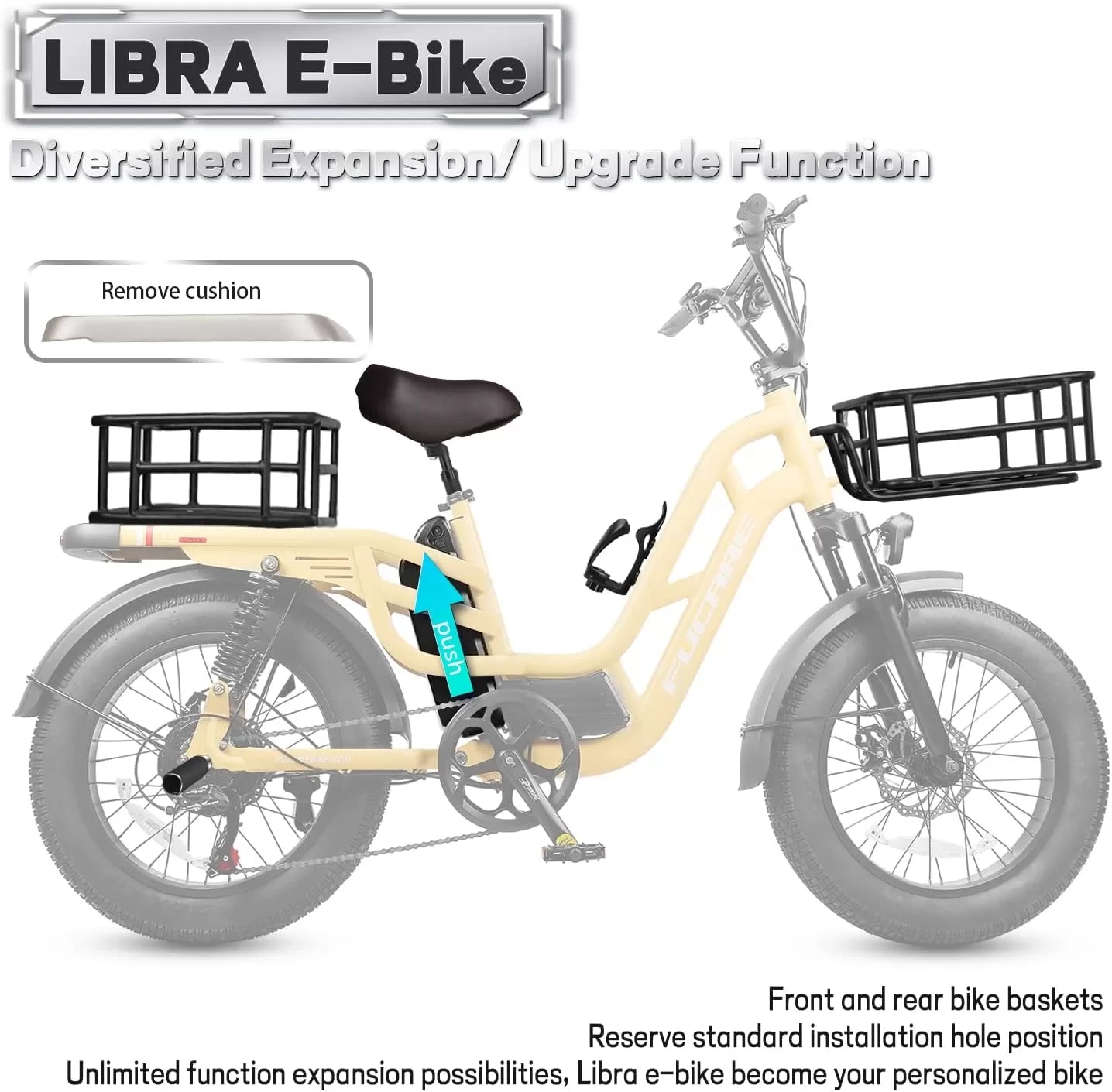 Fucare Libra 750W Electric Bike for Adults 32MPH 48V 20Ah LG Lithium Battery EBike with Full Suspension LCD Color Display 20"*4.0" All-Terrain Fat Tire Shimano 7 Speed Snow Commute Electric Bicycles...